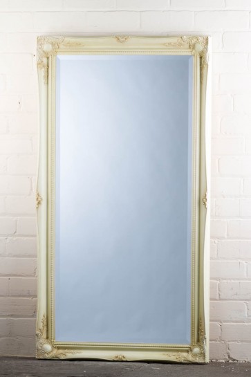 Wide Full Length Tudor Ornate Mirror in Cream