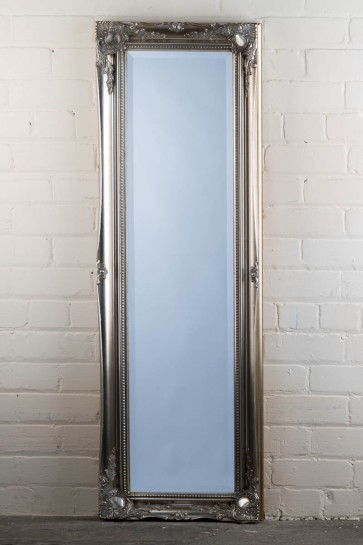 Full Length Tudor Ornate Mirror in Silver