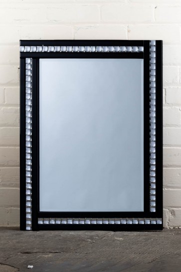 Deluxe Frameless Black Crystal Mirror