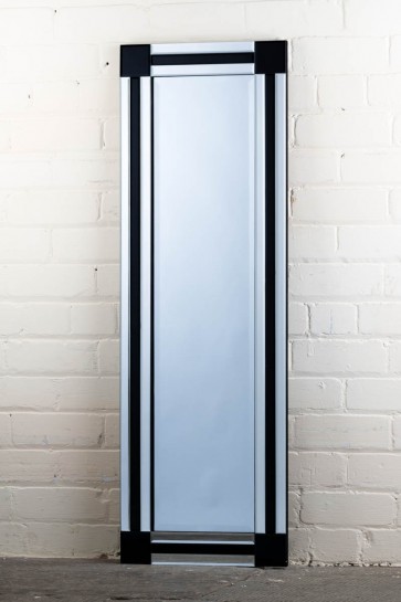 Frameless Black Stripe Full Length Mirrror