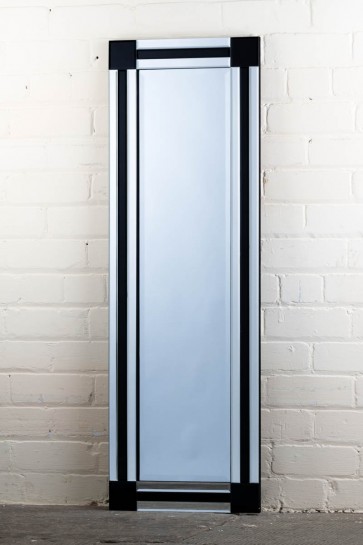 Frameless Black Stripe Full Length Mirrror