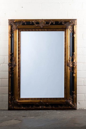 Georgian Range Black and Gold Mirror