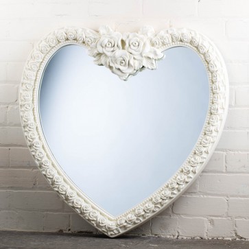 Heart Range White Rose Mirror