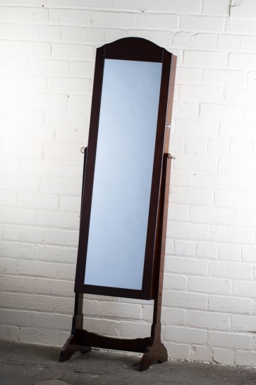 Jewellery Cabinet Cheval Mirror in Brown