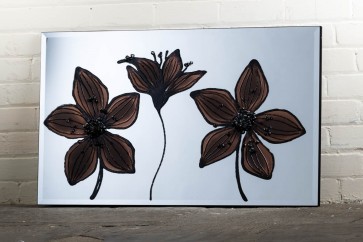 Liquid Art Range Brown Flower Mirror
