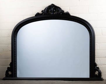 Black Ornate Over Mantle Mirror