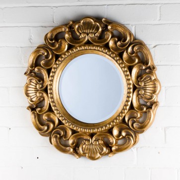 Ornate Round Victorian Range Gold Mirror