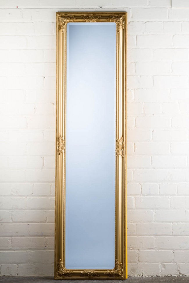 Cheshire Cheval Mirror In Gold, Gold Cheval Mirror Uk