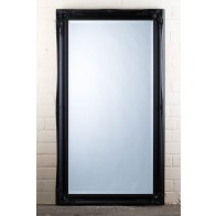 Wide Full Length Tudor Ornate Mirror in Black