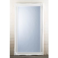 Wide Full Length Tudor Ornate Mirror in White
