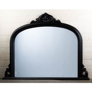 Black Ornate Over Mantle Mirror