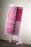 Jewellery Cabinet Cheval Mirror in Pink